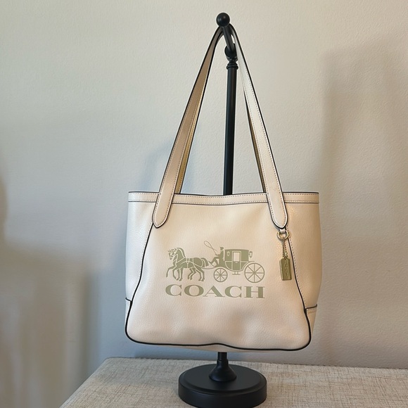 Coach Handbags - COACH Tote With Horse And Carriage 4062
Gold/Chalk/Vanilla Cream